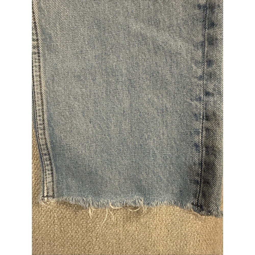 We The Free People Jeans Size 31 Blue High Rise Vixen Distressed Denim Straight - Picture 3 of 8